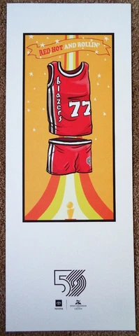 Portland Blazers 50th Season POSTER 1970s Decade 2019 Handout Trailblazers SGA Cover
