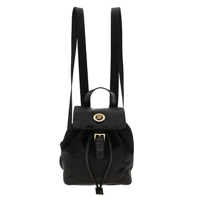 Versace La Medusa Mini Backpack Black Nylon New - Image 1 of 4