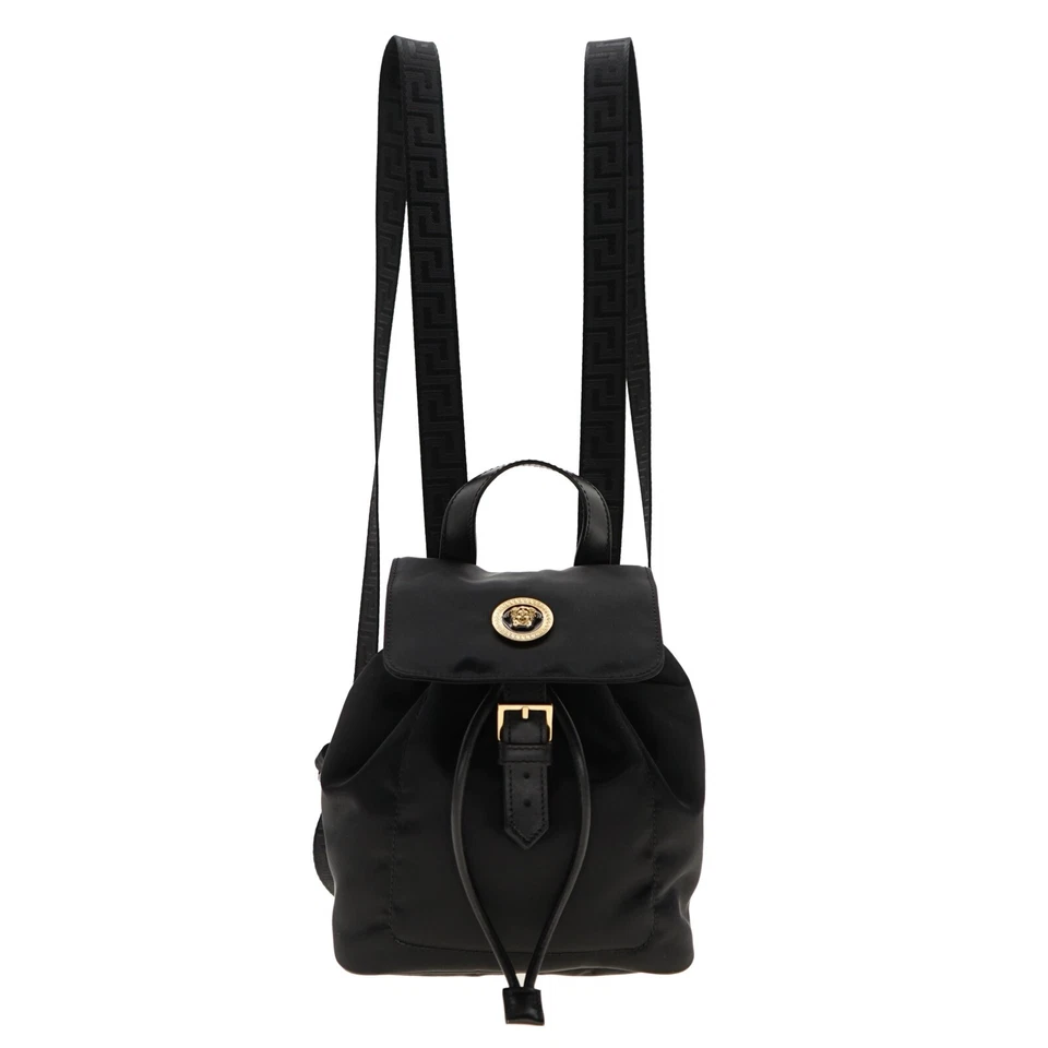 Versace Mini Nylon Medusa Drawstring Backpack Bag -