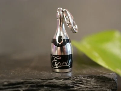 Toller 925 Sterling Silber Anhänger Flasche Sekt Champagner Esprit Email - Bild 1 von 4