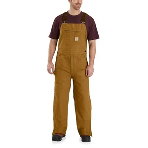 Carhartt 104031 Washed Duck Bib Overalls Factory 2nd Carhartt brown 4XL 5XL - Picture 1 of 3