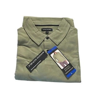 Banana Republic Größe Large, langärmliges Luxe Touch Performance Polo für Herren, grün. - Bild 1 von 5
