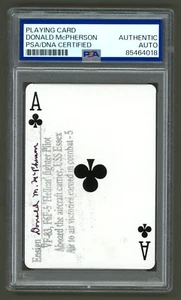 Donald McPherson signierte Spielkarte (PSA) 2. Weltkrieg Flying Ace Jagdflieger - Bild 1 von 2