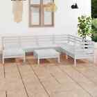 vidaXL 8 Piece Garden Lounge Set  Pinewood White Color NEW SALE