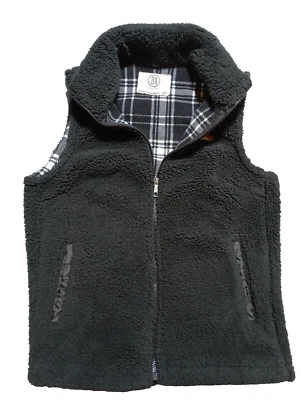 Sage Collective Women's Sherpa Fleece Vest, Black, Large - Image 1 of 3