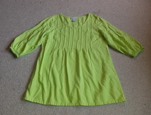 Womens Top-SOFT SURROUNDINGS-green cotton gauzv pintucked tunic beachy BOHO-M - Bild 1 von 5