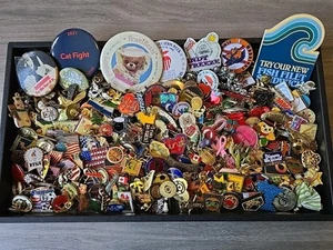 Lapel Pins & Buttons 3 Lbs Mixed Lot #91 - Picture 1 of 14