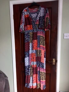 Tu Crossover Multicolour Floral Elastic Back Short Sleeved Maxi Dress Size 16 - Picture 1 of 5