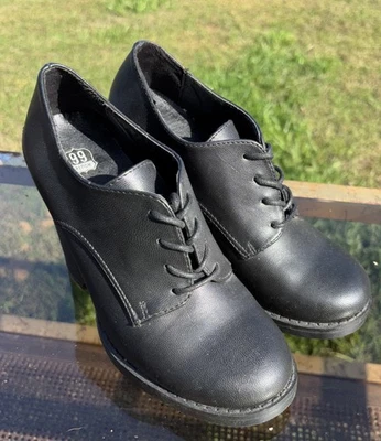 "Route 66 Tinley tacón con cordones Oxford para mujer talla 5 negro - tacón de 4""" Foto 1 de 4