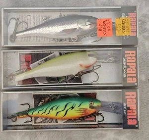 Lot Of 3 Rapala Deep Runner Shad Raps SR 9 - Picture 1 of 6