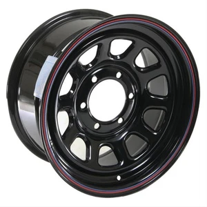 Cragar Black Steel D Window Wheels 16"x8" 6x5.5" BC Set of 4 - Picture 1 of 2