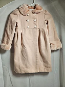 Camilla Größe 5T rosa Langarm Mantel Knöpfe pelziger Ausschnitt und Handgelenk neu mit Etikett - Bild 1 von 13