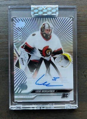 Leevi Merilainen 2023-24 Upper Deck Hockey Clear Cut Rookie Outburst Auto /25 RC - Image 1 of 2