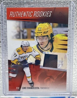 2023-24 SP Game Used Luke Evangelista Authentic Rookies Jersey Relic Nashville - Image 1 of 2