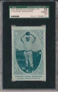 1922 E120 AMERICAN CARAMEL - RUBE MARQUARD - SGC 35 GD+ 2.5 (SVSC)