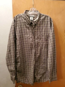 Men’s Columbia Long Sleeve Shirt Blue/Grey/Green Checkered XXL - Picture 1 of 4