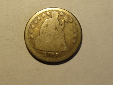 1845 Seated Liberty Dime in VG Very Good Condition Cover