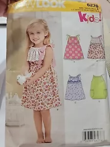 New Look Sewing Pattern 6276 Girls Childs Easy Summer Dresses Size 1/2-4 - Picture 1 of 2