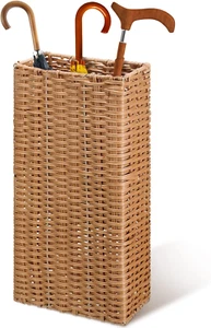 Woven Umbrella Stand for Entryway Handmade Umbrella Holder Freestanding Cane Sta - Picture 1 of 7