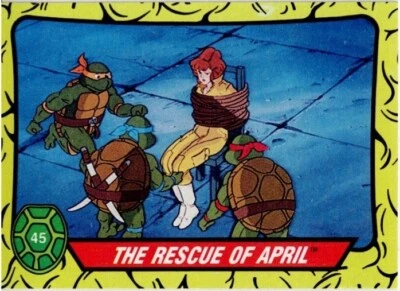 Teenage Mutant Ninja Turtles #45 Trading Card The Rescue of April 1989 New Mint - Image 1 of 2
