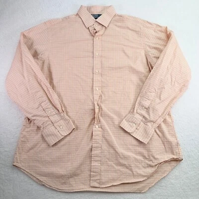 Camisa de vestir Polo Ralph Lauren para hombre 18 36/37 naranja a cuadros Regent ajuste personalizado Foto 1 de 4