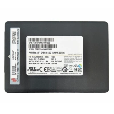 Samsung PM863A 240GB SSD 2.5" 6Gb/s SATA Solid State Drive MZ7LM240HMHQ-00005 - Image 1 of 2