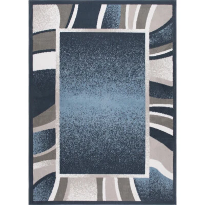 Home Dynamix Lyndhurst Premium Modern Bordered Blue Gray Area Rug - Image 1 of 4