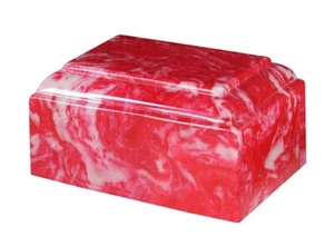 Small/Keepsake 22 Cubic Inch Red Tuscany Cultured Marble Cremation Urn For Ashes - Picture 1 of 3
