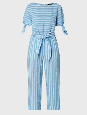 NEU RALPH LAUREN Damen 100% Leinen Gestreift Sommer Overall Jumpsuit $278 - Bild 1 von 4