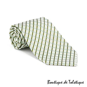 GEOFFREY BEENE Silk White Multicolor Striped Hand Made Tie - Picture 1 of 2