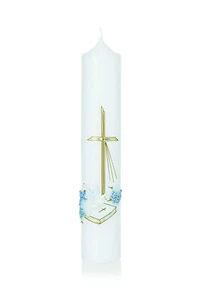 Vela de bautizo 26x5 cm incl. inscripción nombre + fecha de velas Wiedemann GmbH - Imagen 1 de 1