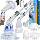 Electric Spin Scrubber , Cordless Cleaning Brush with 4 Heads & Extension Handle