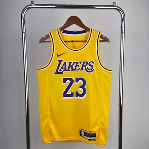 Lakers NBA24 23 James jersey men's crewneck basketball jersey yellow sports vest - Picture 1 of 38