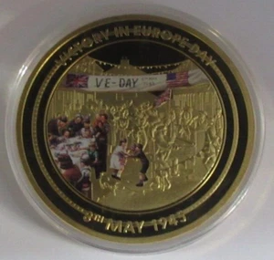 2015 Victory in Europe Day VE Day Parade 8th May1945 70th Anniversary 70mm Medal - Picture 1 of 5
