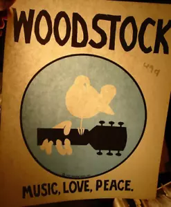 WOODSTOCK KONZERT VINTAGE 1969 ROCK & ROLL BIRON TRANSFER - SCHÖN, B-24 - Bild 1 von 3