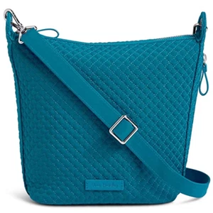 Vera Bradley Carson Hobo Crossbody Shoulder Bag Purse Bahama Bay Teal Blue NWT - Picture 1 of 10
