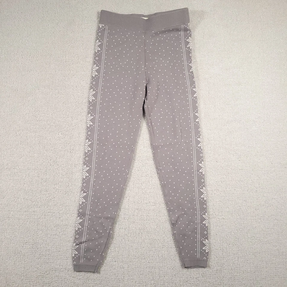 SO Leggings Para Mujer Gris Medio Tejido Estampado Copo de Nieve Cálidos Foto 1 de 4