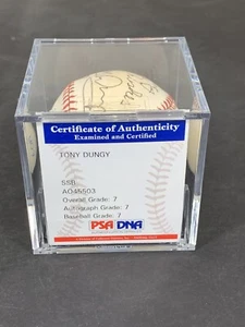 Tony Dungy, HOF NFL Coach Autograph MLB Baseball PSA Grade 7 NEAR Mint - Picture 1 of 5