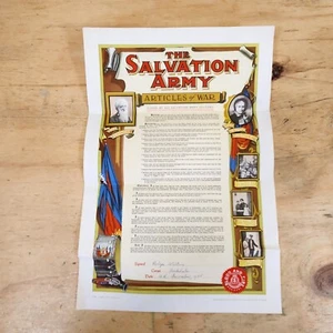 1965 The Salvation Army Artículos de Guerra Términos y Condiciones Formulario Firmado Rockdale. - Imagen 1 de 3