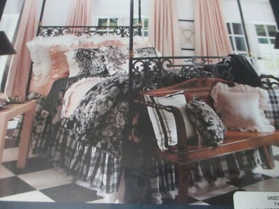 Vintage Ralph Lauren GAZEBO Floral Black Fitted Sheet - Twin - Image 1 of 4