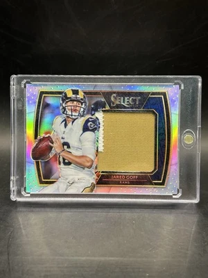 Jared Goff 2016 Select Rookie Jumbo Swatch Silver 78/99 Player Worn Rams Lions - Image 1 of 4