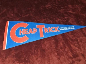 SUPER RARE OFFICIAL CHEAP TRICK WRIGLEY FIELD BASEBALL PENNANT 26"X9" 8/29/15 - Picture 1 of 5