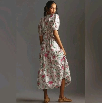 Anthropologie The Somerset Maxi Dress Puff Sleeve Edition Cream Floral Size XS - Image 1 of 4