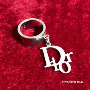 Christian Dior Brand Logo Silver Color Ring Size 6.5-7 From Japan i15630 - Picture 1 of 8