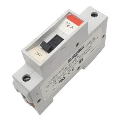 Entrelec GMU 12U Circuit Breaker, 1-Pole, 12A, 240VAC Max, DIN Rail Mount - Image 1 of 4