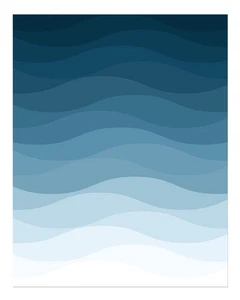 Ocean Waves Abstract Wall Art Poster - Minimalist Home Decor - Picture 1 of 6