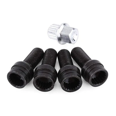 ARAMOX Wheel Bolt, 4+1 M14*1.5MM Black Steel Wheel Bolt & Lock Lug Nut Set with Key ...