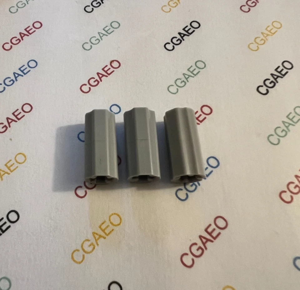 3 X Lego  Technic 6538c , Axle Connector  - LIGHT BLUISH GRAY - Photo 1/1