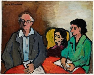 Madeleine Flaschner (1933-2022) - French Mid 20th Century Oil, Family Reunion - Picture 1 of 7