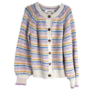 Мини Boden кардиган свитер 8-9Y альпака полоски радуга школы Academia опрятный - Изображение 1 из 4